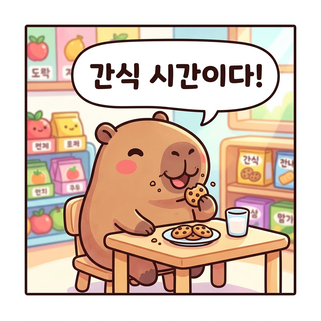 水豚漫畫：點心（간식）