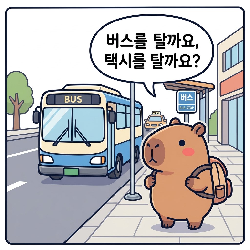 水豚漫畫：公車（버스）
