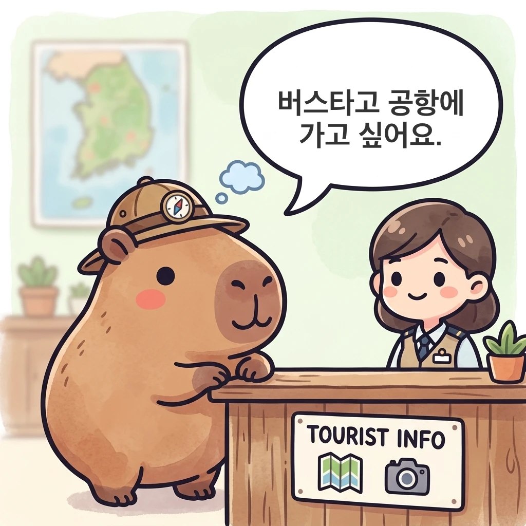 水豚漫畫：機場（공항）