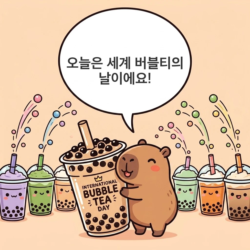 水豚漫畫：珍珠奶茶（버블티）