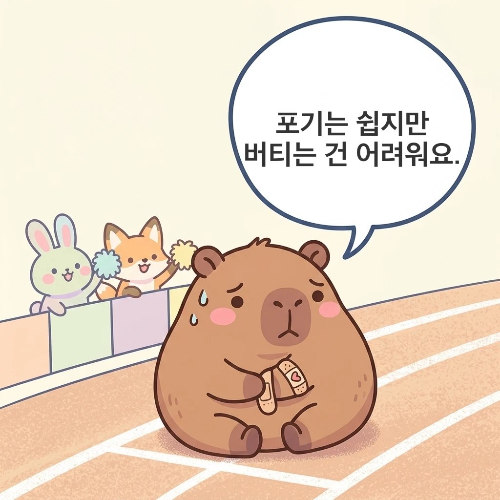水豚漫畫：放棄（포기）