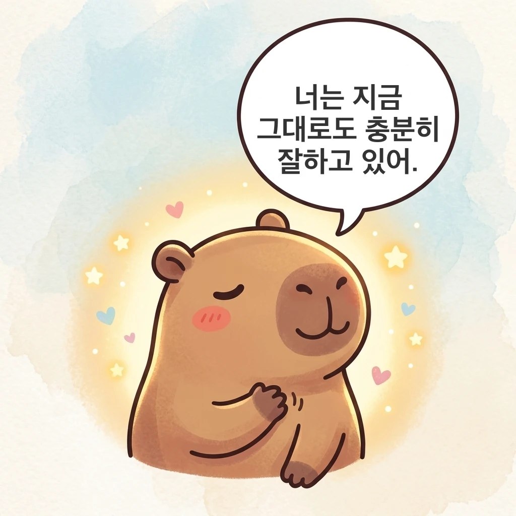 水豚漫畫：足夠、充足（충분하다）