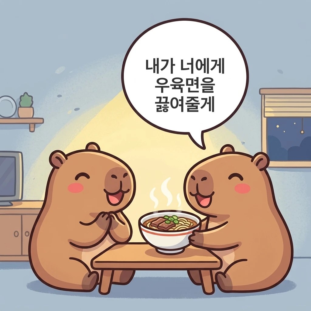 水豚漫畫：牛肉麵（우육면）